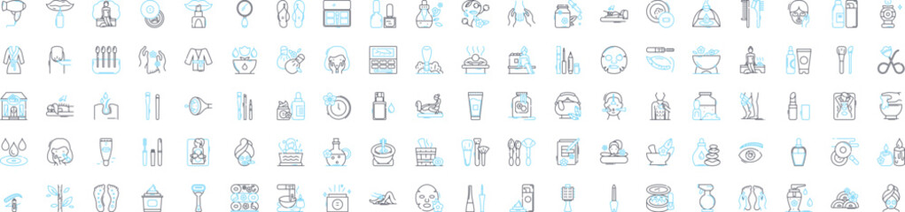 Spa business vector line icons set. Spa, Business, Relaxation, Massage, Beauty, Aesthetic, Facial illustration outline concept symbols and signs