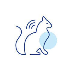 Cat microchip. Veterinary and pet registry implant. Pixel perfect, editable stroke icon