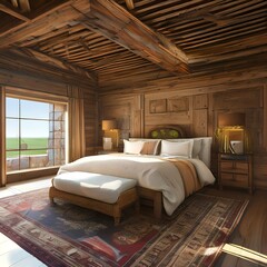  upstairs bedroom of a farmhouse3, Generative AI