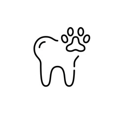 Veterinary dentist. Pet healthcare. Pixel perfect, editable stroke icon