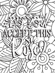 Funny-Quotes Coloring pages. Coloring page for adults and kids. Vector Illustration.
