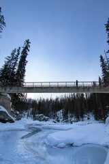 River valley and a pedestrian overhead