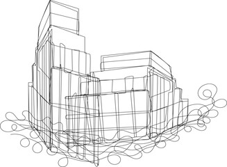 hand drawn sketch of a building