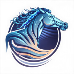 running horse logo inside the circle