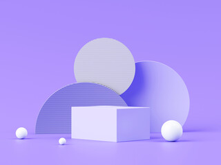 3D Render, Minimal Realistic pastel Display Podium for Product Mock up or Cosmetics Presentation in colorful pastel Studio, Cylinder pedestal showcase scene, geometric shapes background.