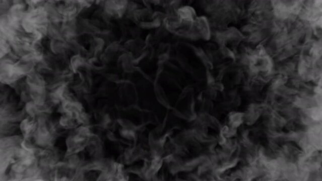 Smoke shockwave blowing transition reveal overlay isolated on alpha background