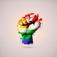 Pride month - illustration of fist, Generative ai