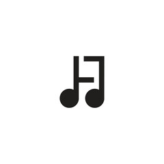 logo vector illustration of the letters F and J wrapped in musical tones
