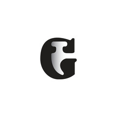 letter G vector illustration logo with hammer
