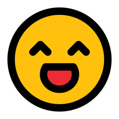 Obraz premium happy_expression Emoticon fill icon set elements 