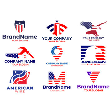 American Flag Style Logo Design