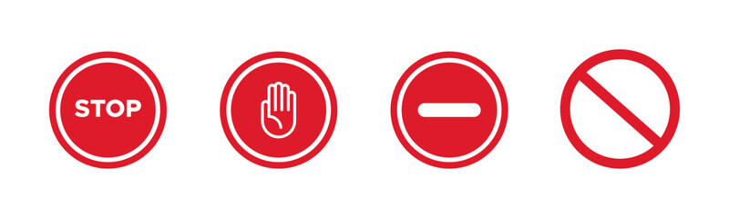 Stop vector icons set