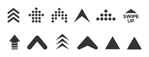 Swipe up arrows icons. Stock vector