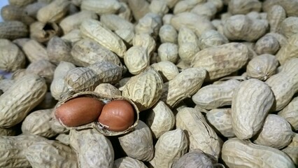 peanuts on a wooden table