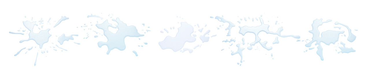 spilled water drop on the floor isolated on white background