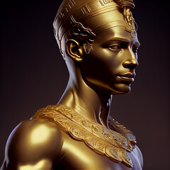 Golden Egyptian man ancient art