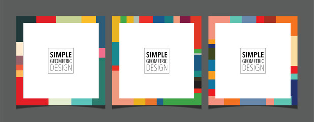 Set of creative square social media post creative vector background