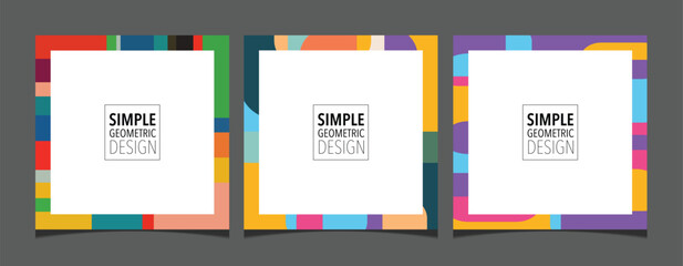 Set of creative square social media post creative vector background