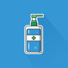 Illustration of Hand Sanitizer in Flat Design