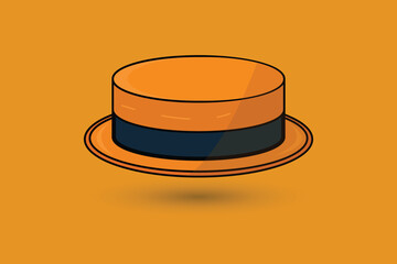 Men's brown hat. vector illustration.