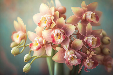 Soft beautiful orchid flower blooming