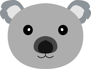 Cute little koala face illustration