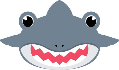 Cute little shark face illustration