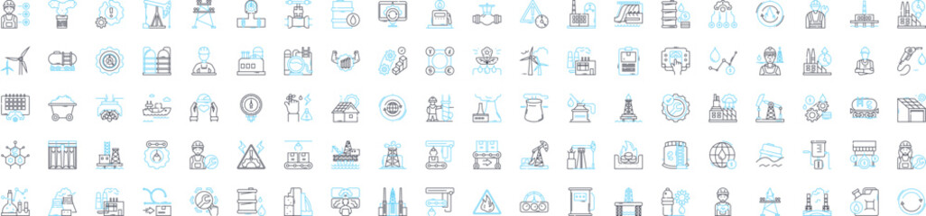 Industrial business vector line icons set. Industry, Business, Manufacturing, Industrial, Production, Service, Goods illustration outline concept symbols and signs