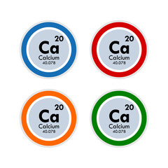 Calcium icon set. vector illustration in 4 colors options for webdesign
