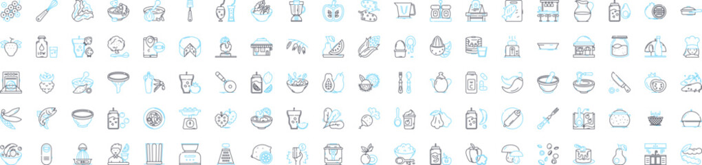 Cafe industry vector line icons set. Cafe, Industry, Coffee, Beverage, Tea, Shop, Barista illustration outline concept symbols and signs