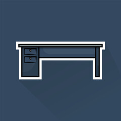 Illustration of Office Desk in Flat Design