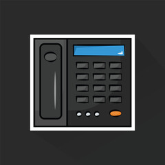 Illustration of Telephone in Flat Design