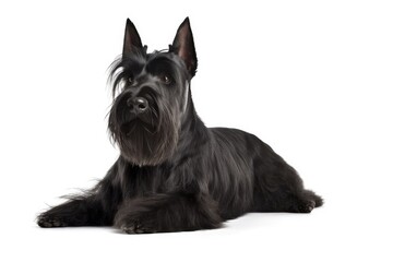 black dog isolated on white
