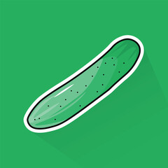 Illustration of Cucumber in Flat Design