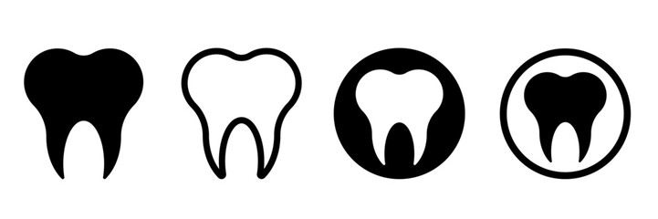  tooth vector icons set