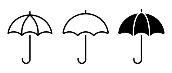 Umbrella vector icons set