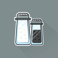 Illustration of Salt and Pepper in Flat Design