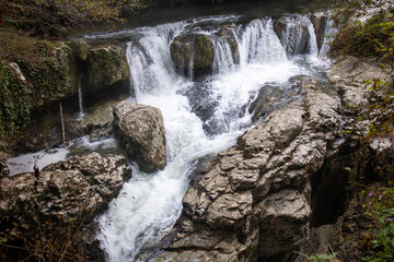 Close-up landscape of Martvili canyon in the country of Georgia, Kutaisi