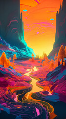 A Surreal Alien Melted Landscape of Fluid Abstracts