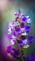 Fototapeta na wymiar Closeup beautiful orchid flower with violet color, wallpaper background.