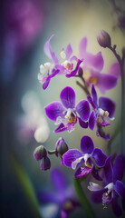 Fototapeta na wymiar Closeup beautiful orchid flower with violet color, wallpaper background.
