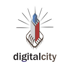 digitalcity  logo vector design template with white background 
