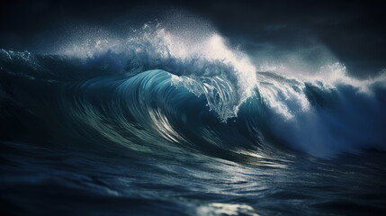 sunset over the sea wave