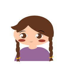 Cute girl avatar.cartoon character.smiling face