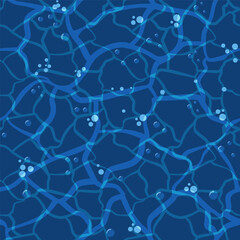 Seamless pattern of blue swimming pool. Texture of water
