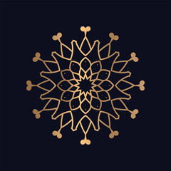 Golden mandala arabesque pattern arabic islamic circle shape vector