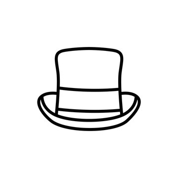 Line icons bowler hat. Isolated vector illustration