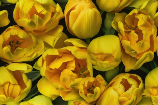 Spring Yellow White Tulip Tulips Flower Flowers Seamless Repeating Repeatable Texture Pattern Tiled Tessellation Background Image