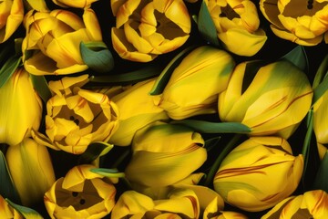 Obraz premium Spring Yellow White Tulip Tulips Flower Flowers Seamless Repeating Repeatable Texture Pattern Tiled Tessellation Background Image