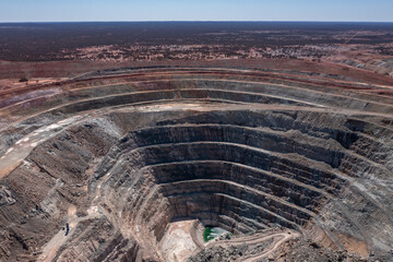 Aerial view of a mine site in Australia